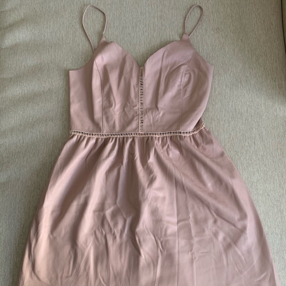 Zara blush leather dress. Size Medium